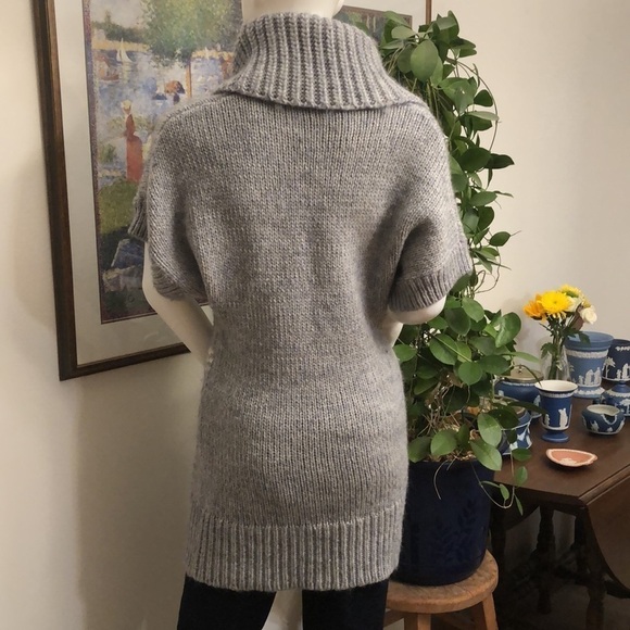 Ann Taylor Loft Cowl Neck Long Grey Sweater Size Small - Picture 4 of 7